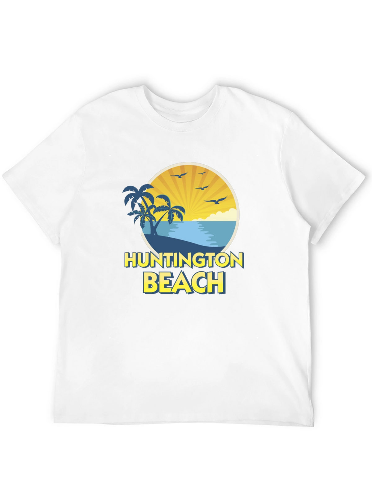 Huntington Beach Graphic Tee - Black Cotton Shirt