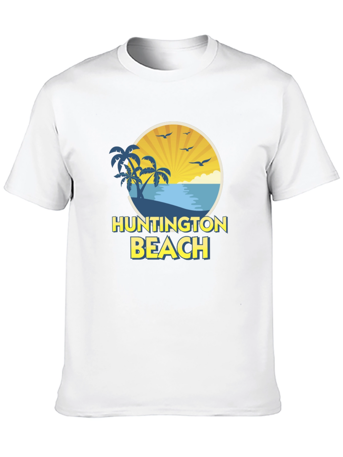 Huntington Beach Graphic Tee - Black Cotton Shirt