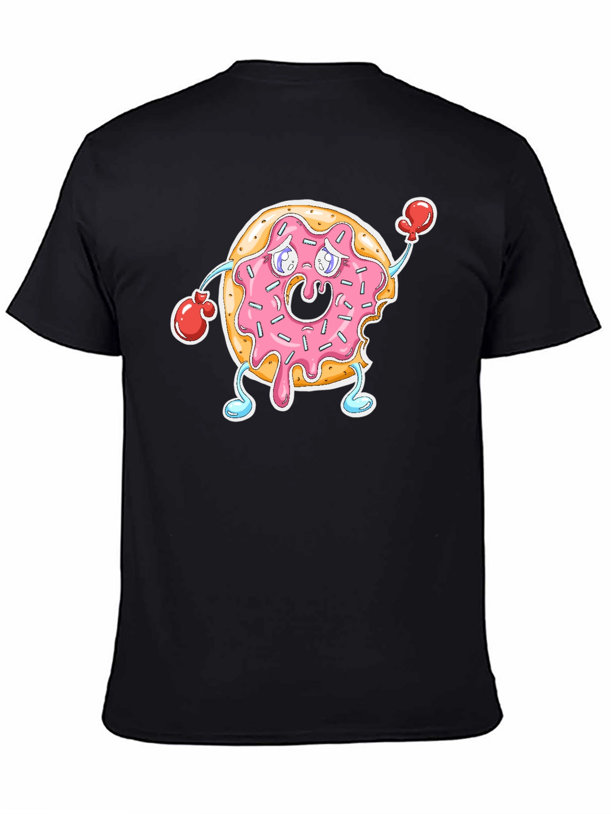 Donut Boxer T-Shirt - Black Crew Neck