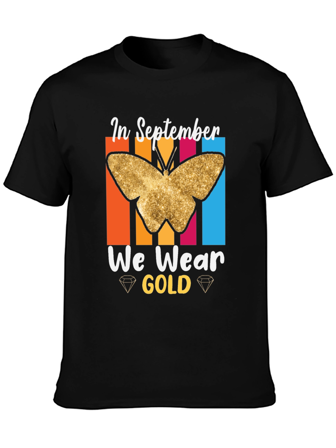 September Gold Butterfly Awareness T-Shirt