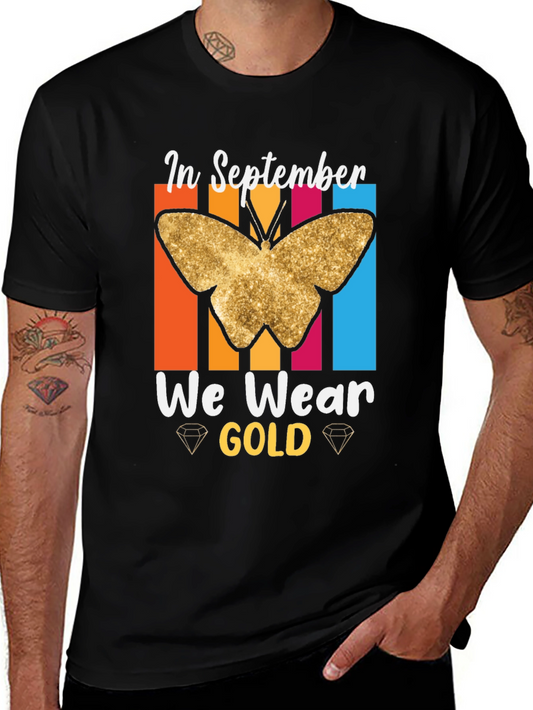 September Gold Butterfly Awareness T-Shirt