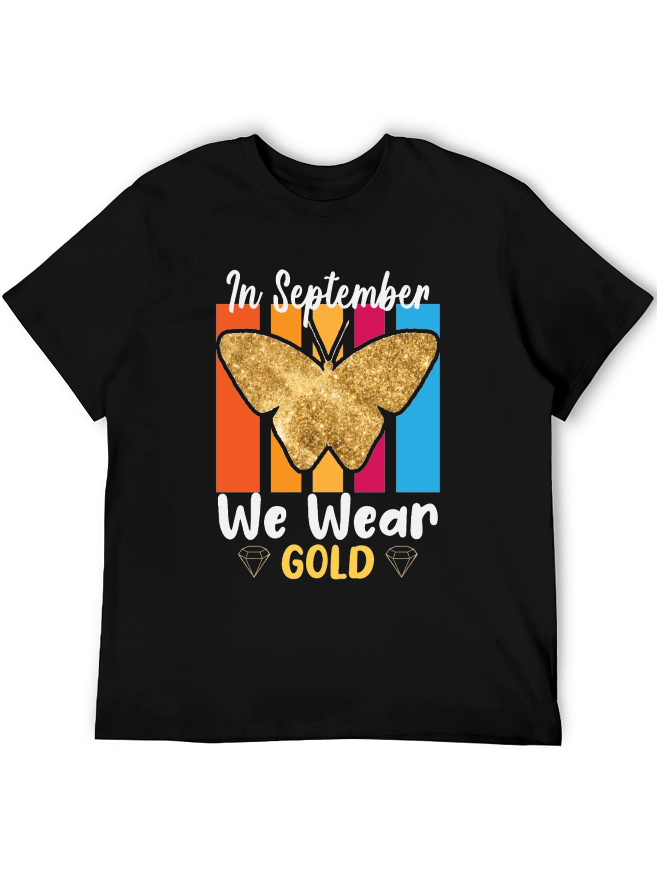 September Gold Butterfly Awareness T-Shirt