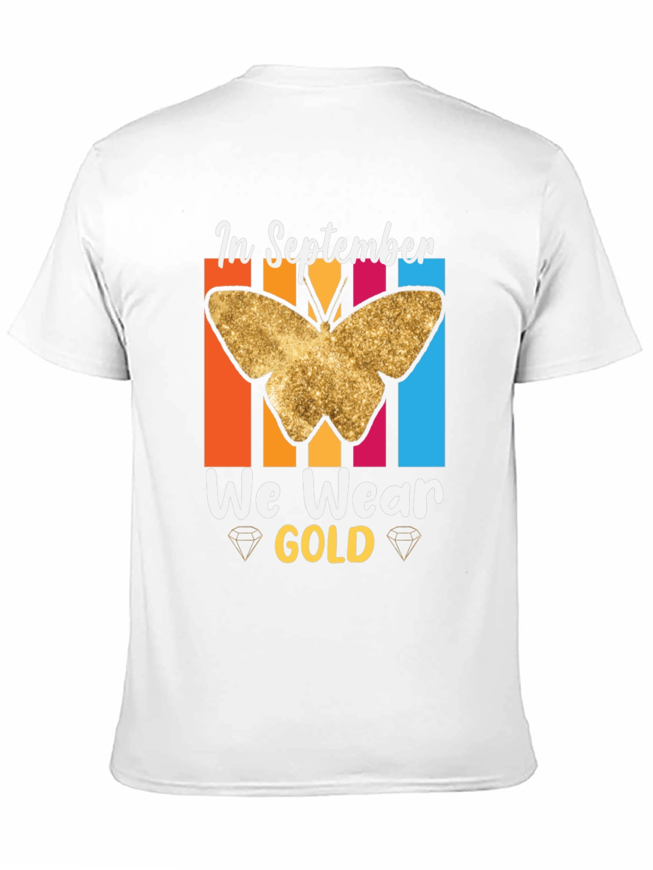 September Gold Butterfly Awareness T-Shirt