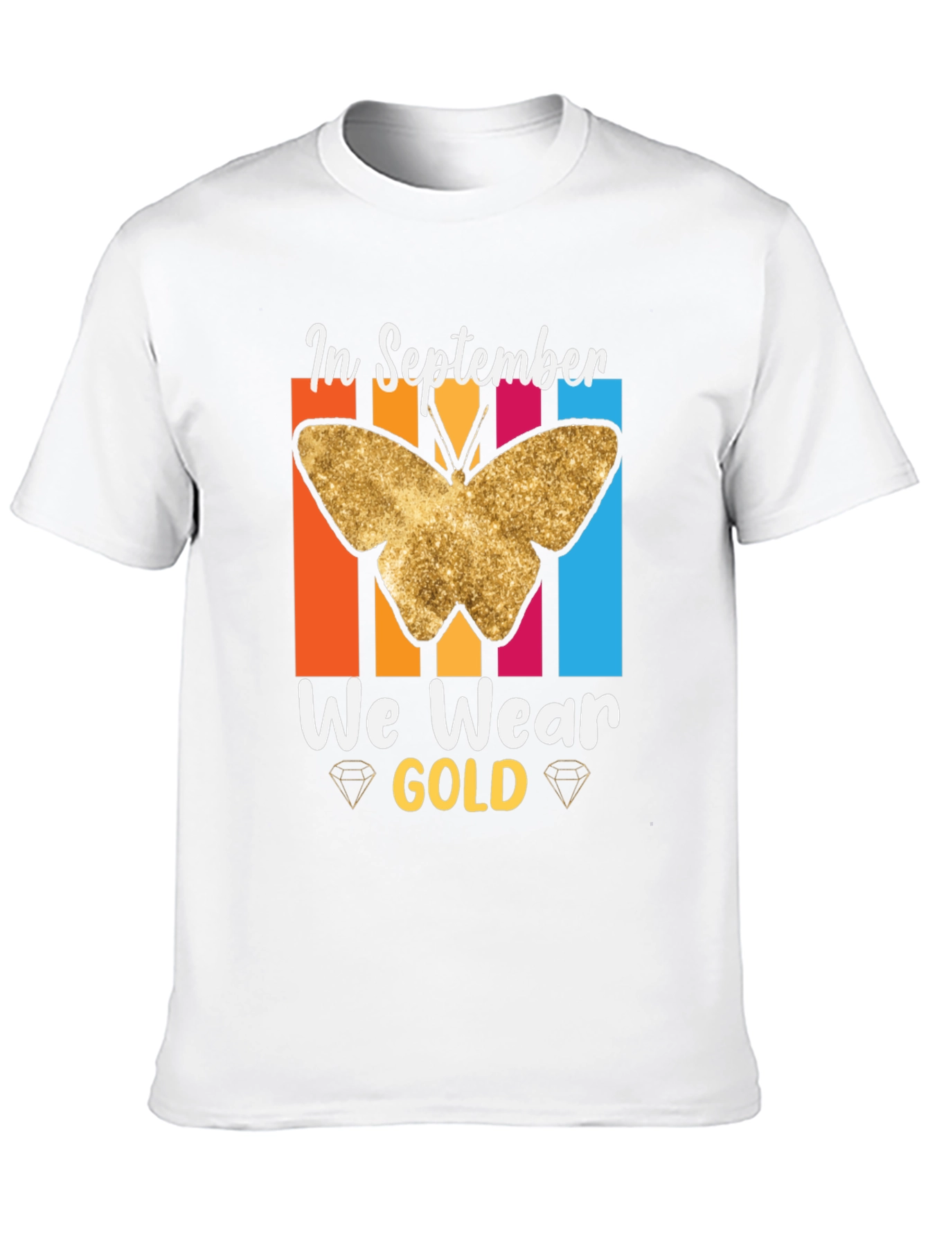 September Gold Butterfly Awareness T-Shirt