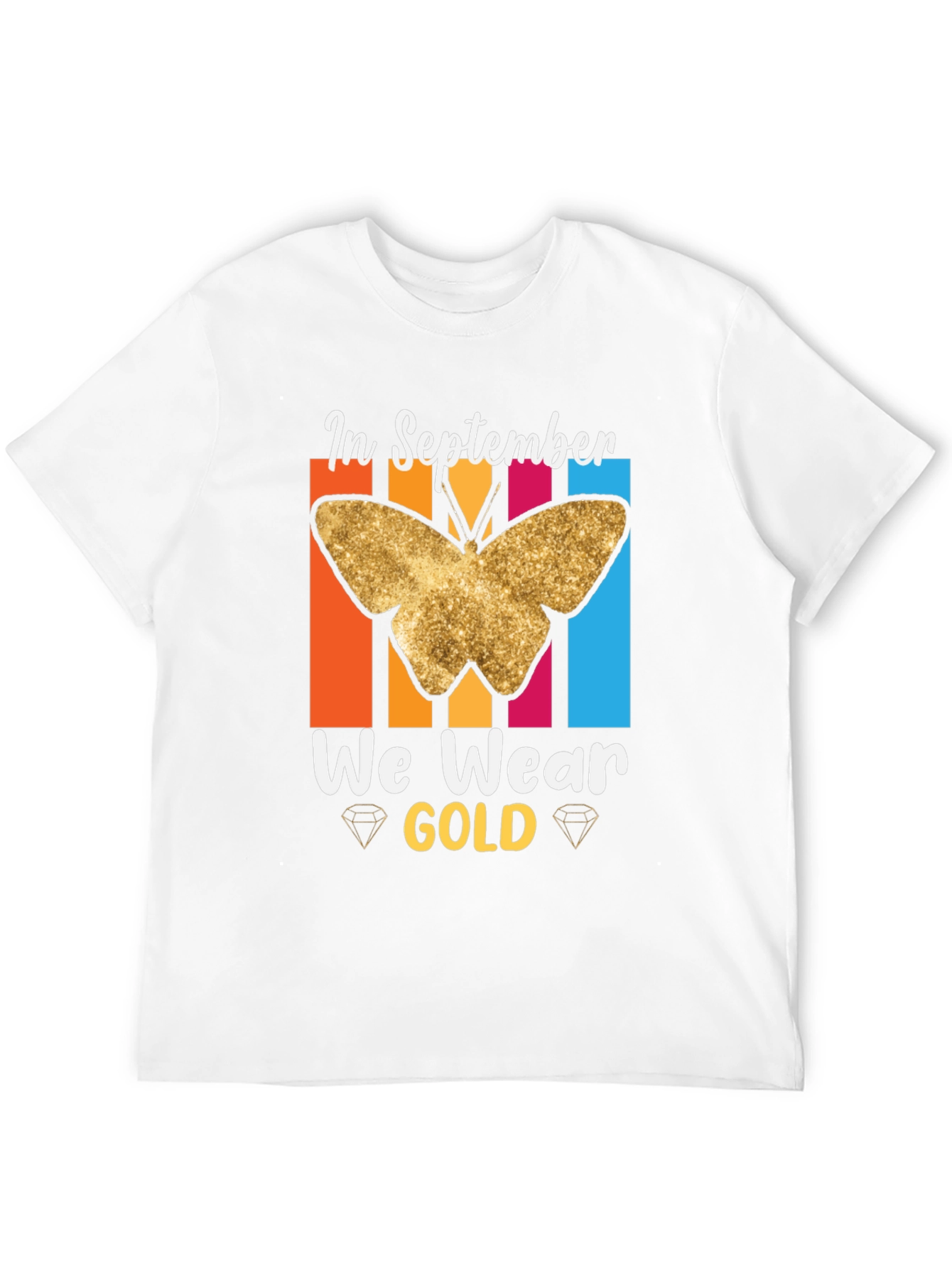 September Gold Butterfly Awareness T-Shirt