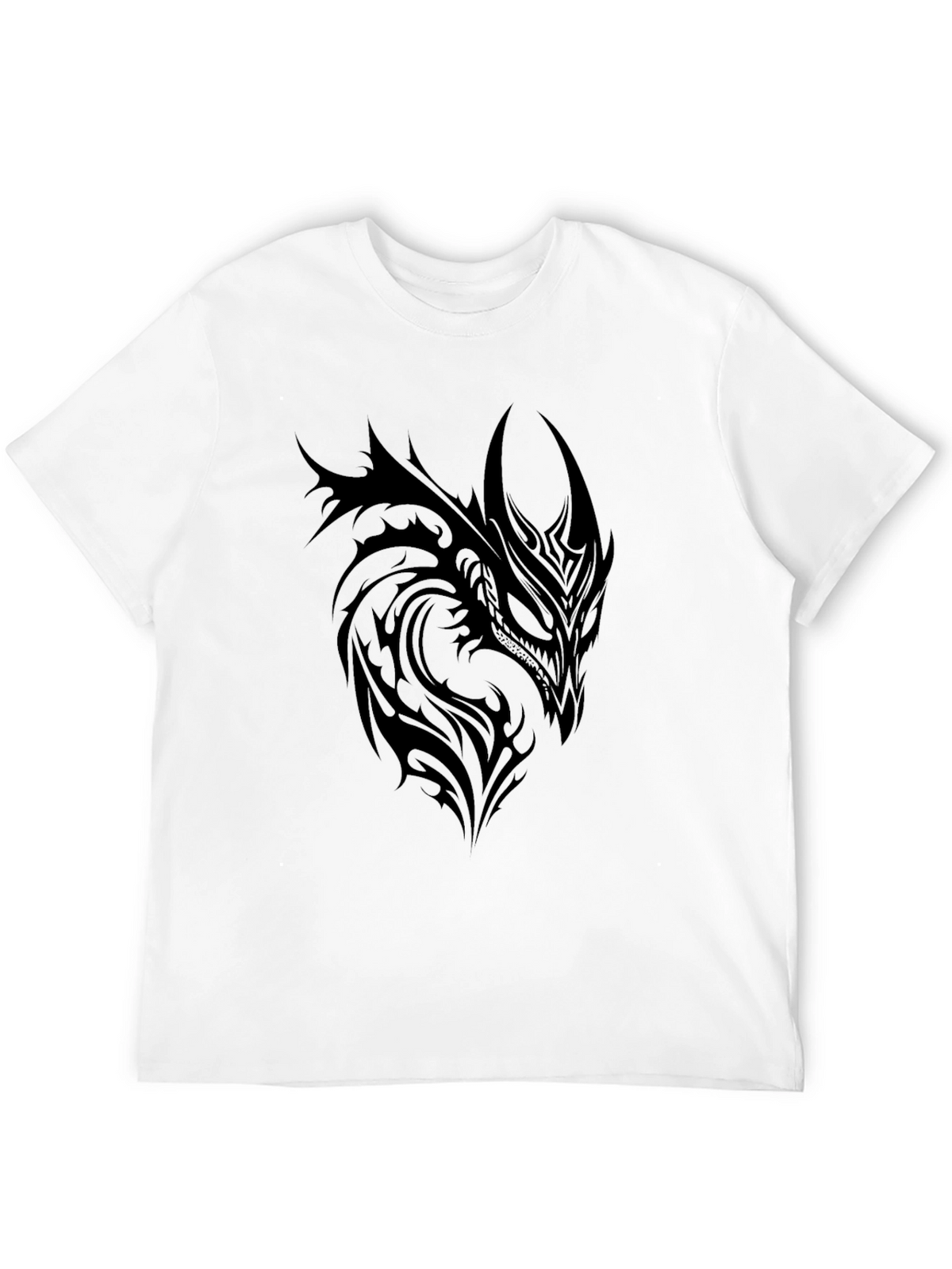Tribal Dragon Graphic Tee - Black