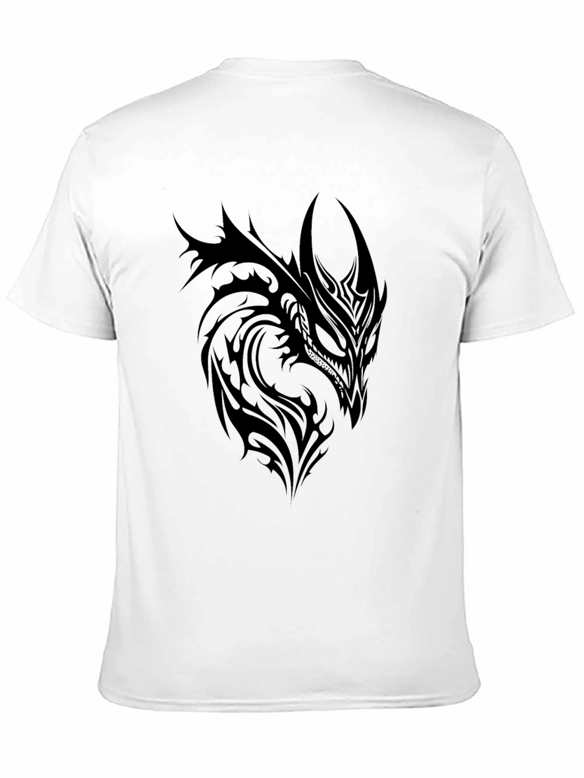 Tribal Dragon Graphic Tee - Black