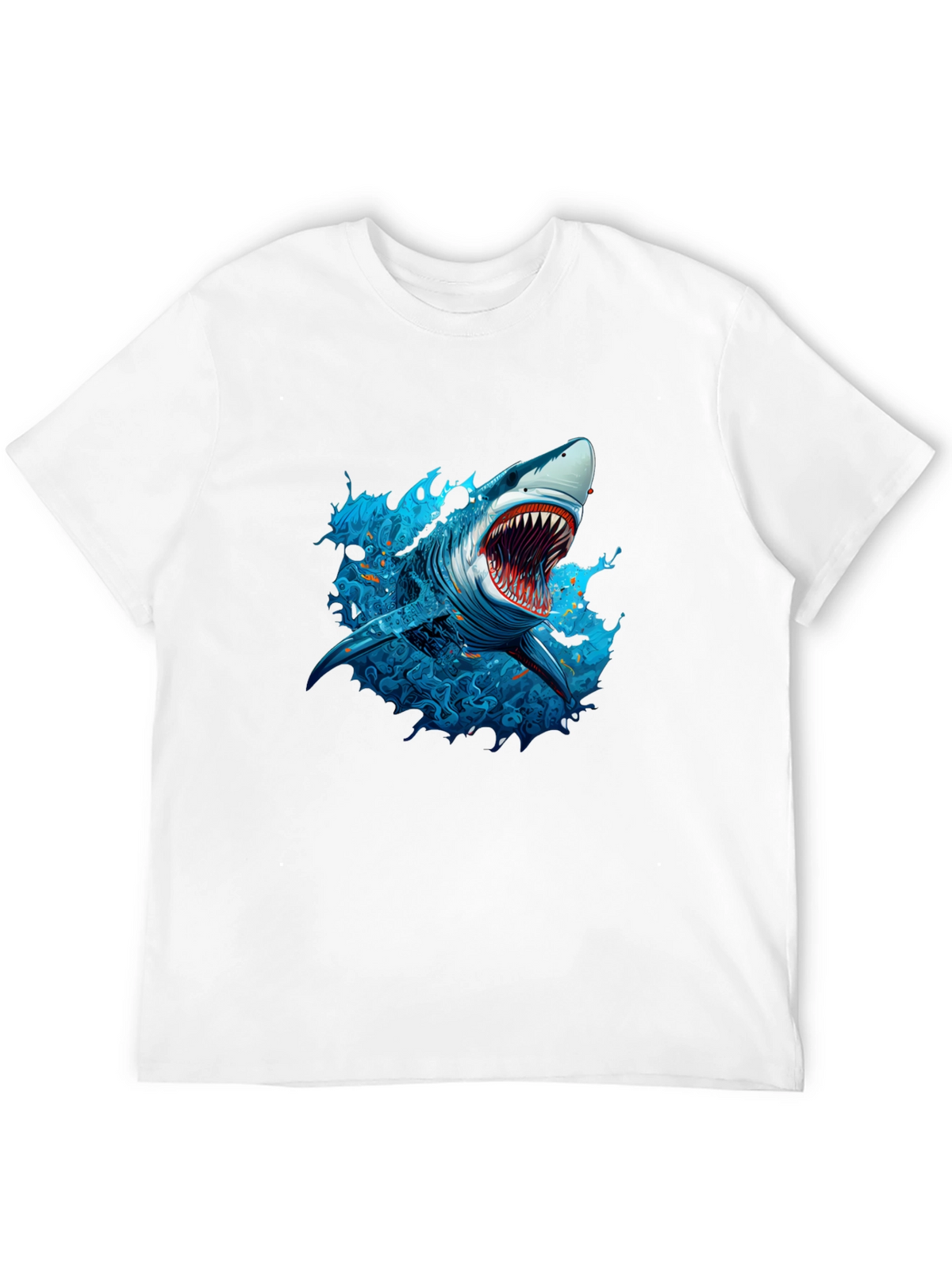 Shark Graphic Print Black T-Shirt