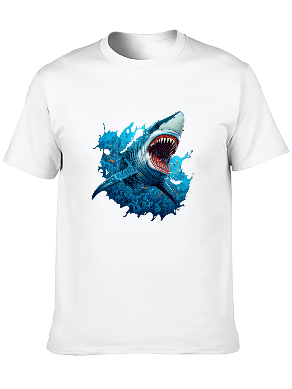 Shark Graphic Print Black T-Shirt