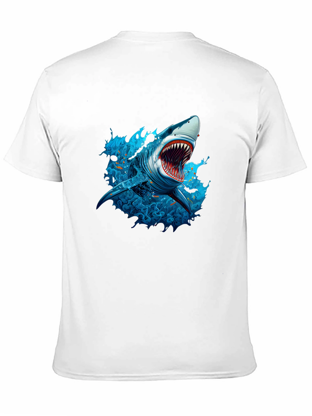 Shark Graphic Print Black T-Shirt