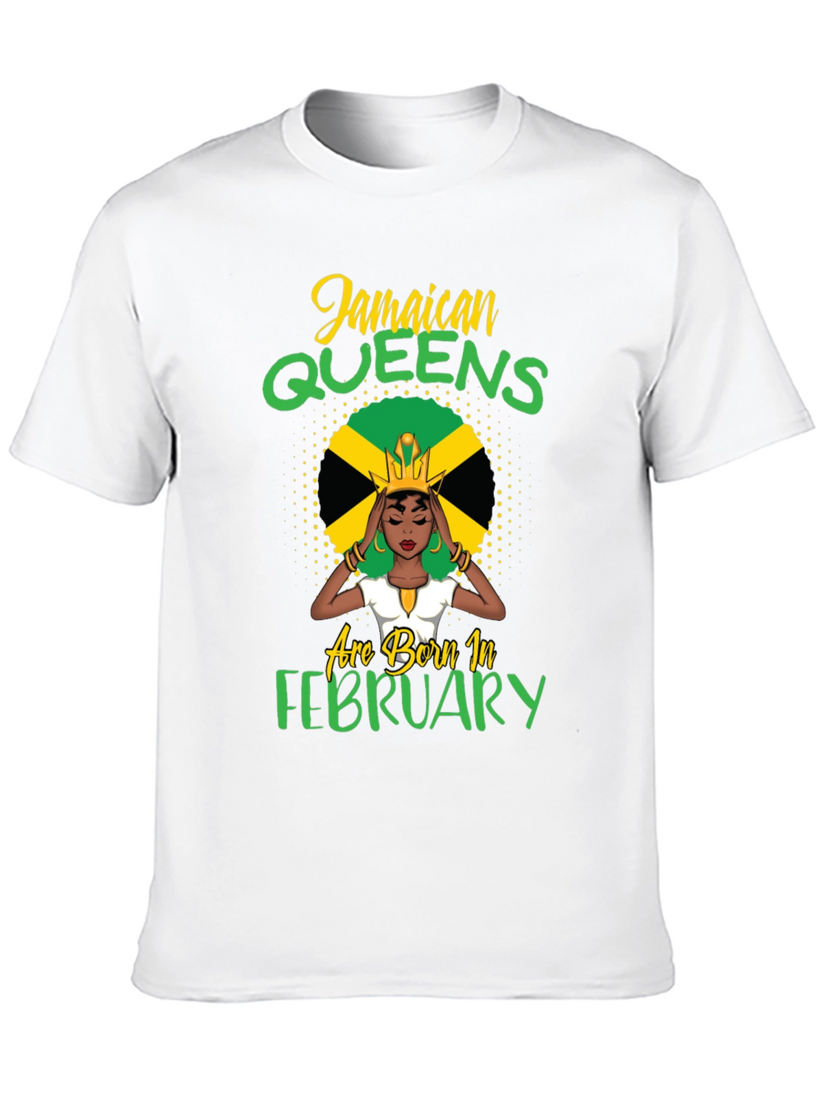 Jamaican Queens Born in February Black T-Shirt