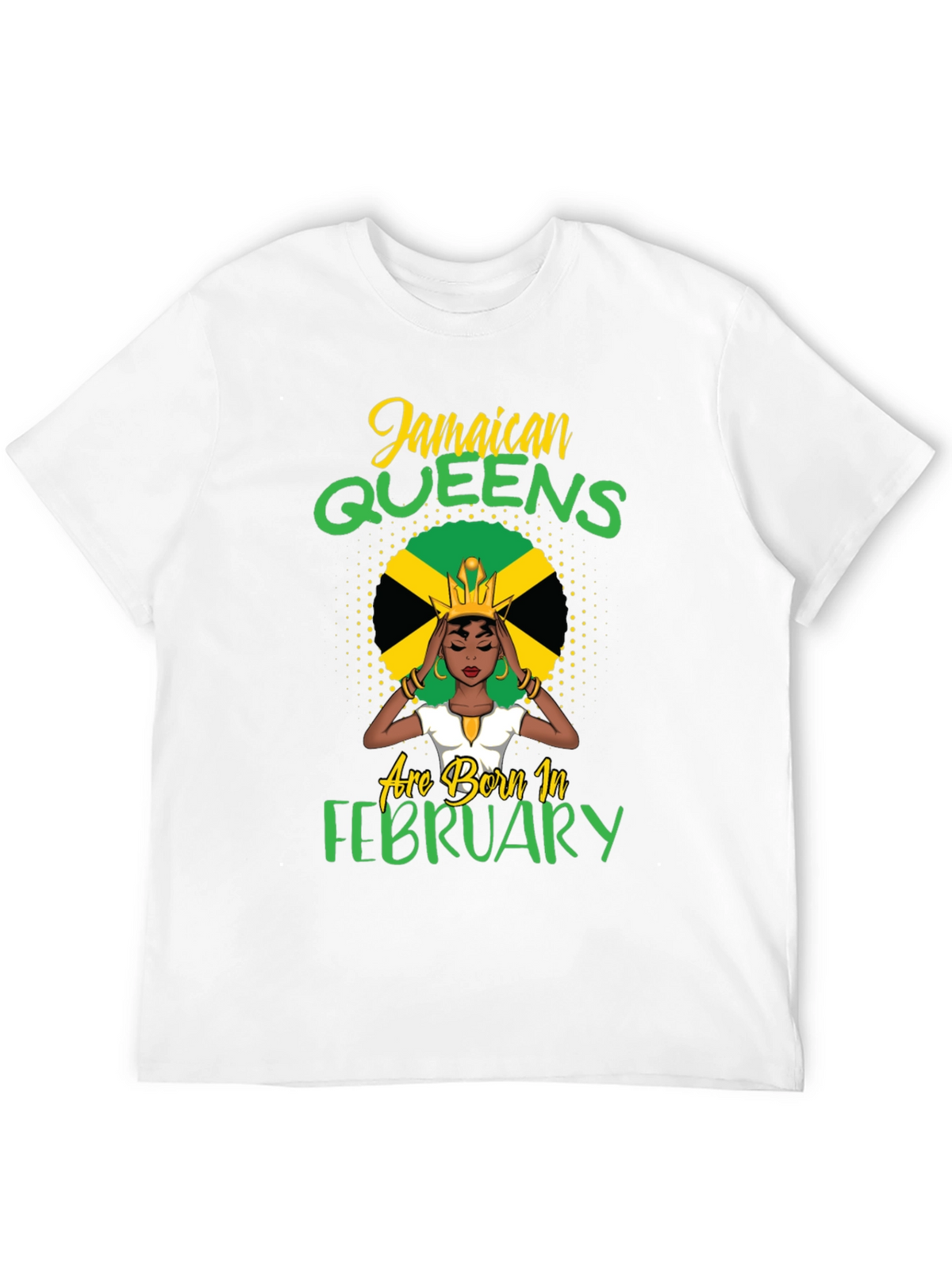 Jamaican Queens Born in February Black T-Shirt
