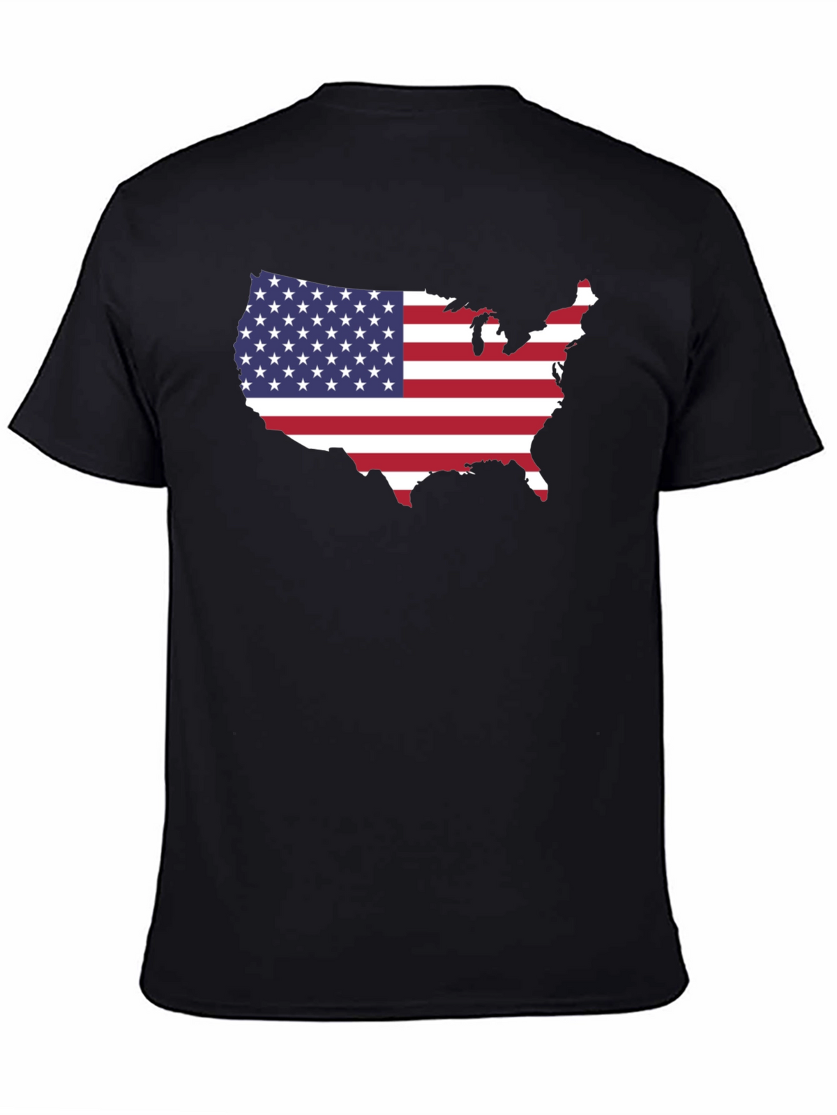 USA Flag Map Graphic Tee - Black