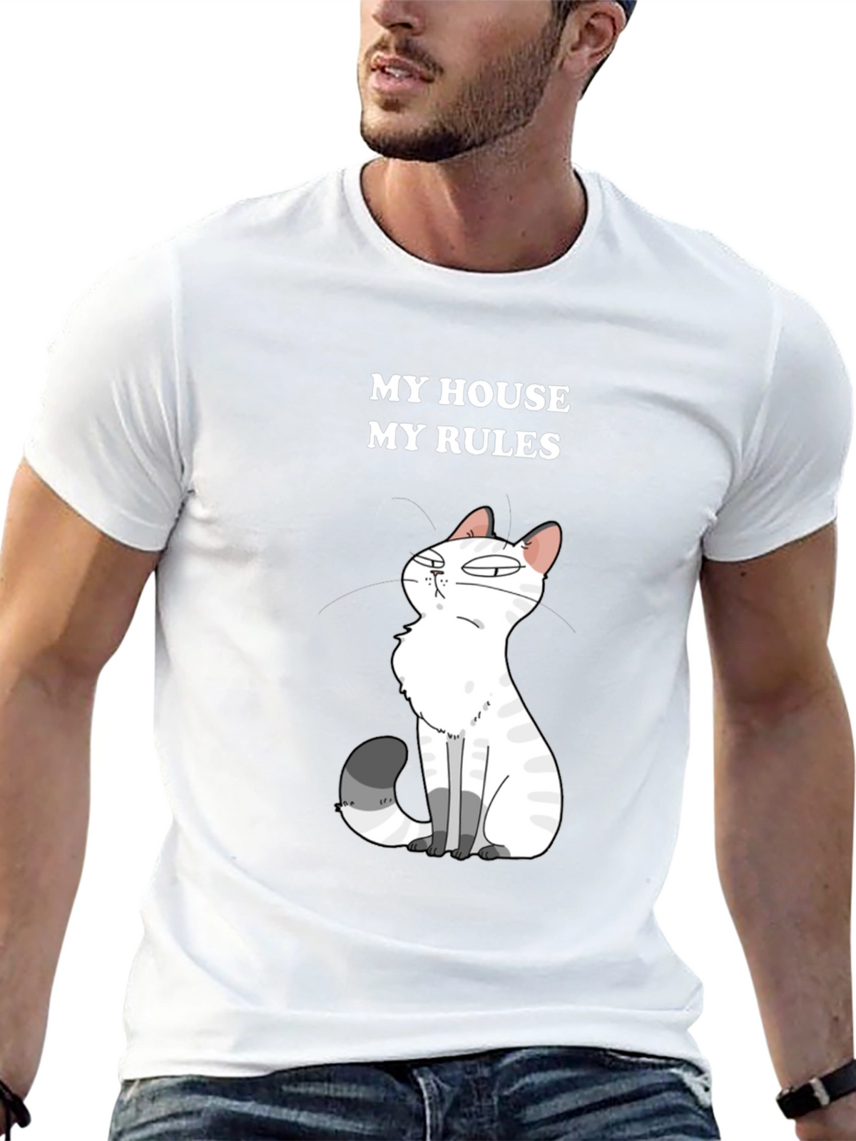 My House My Rules Cat Graphic T-Shirt