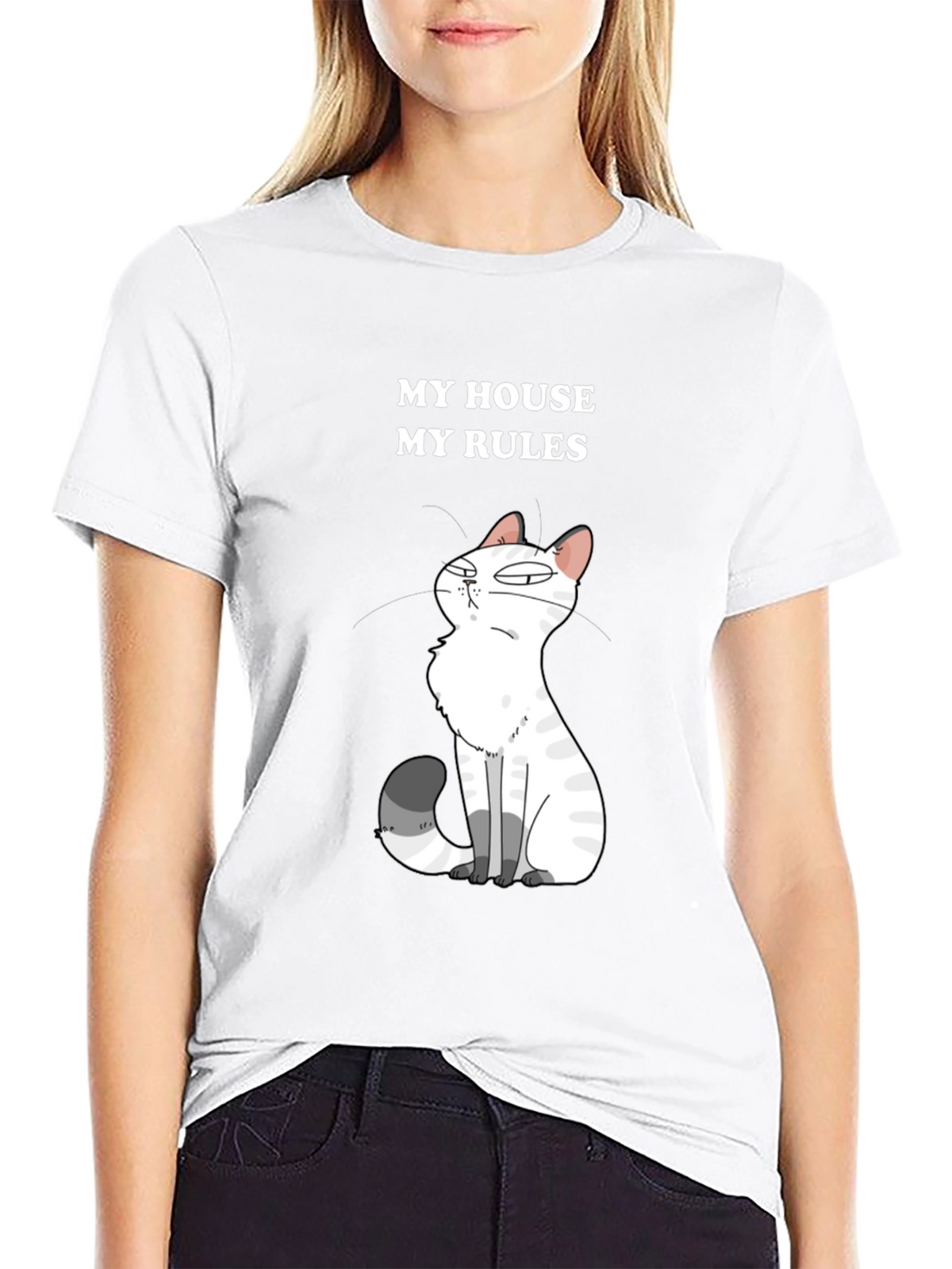 My House My Rules Cat Graphic T-Shirt