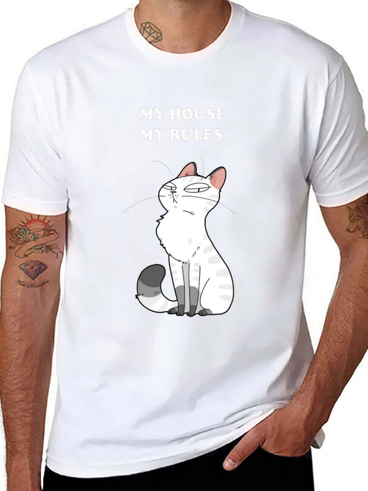 My House My Rules Cat Graphic T-Shirt