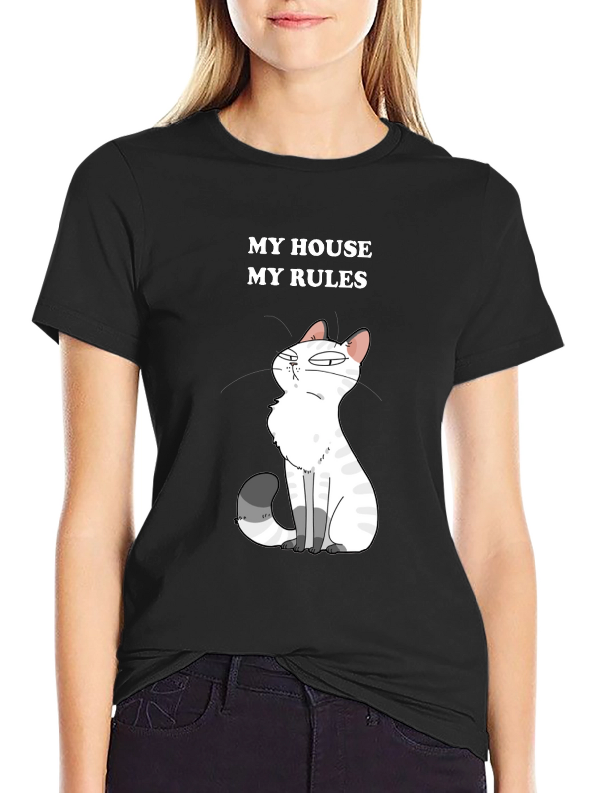 My House My Rules Cat Graphic T-Shirt