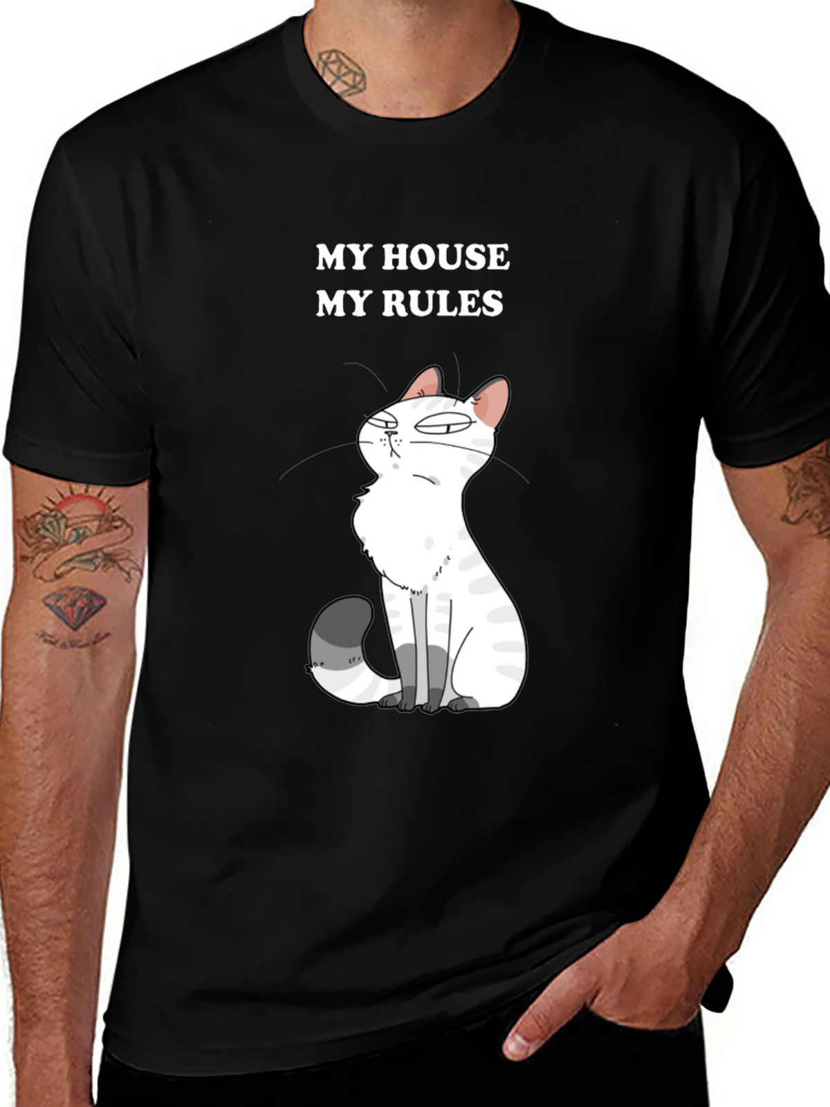 My House My Rules Cat Graphic T-Shirt