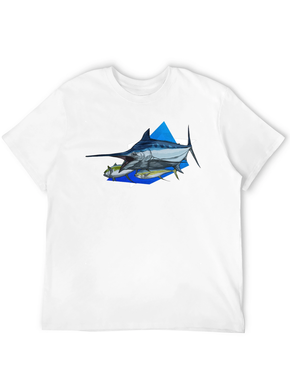 Marlin Fishing Graphic Tee - Black Cotton T-Shirt