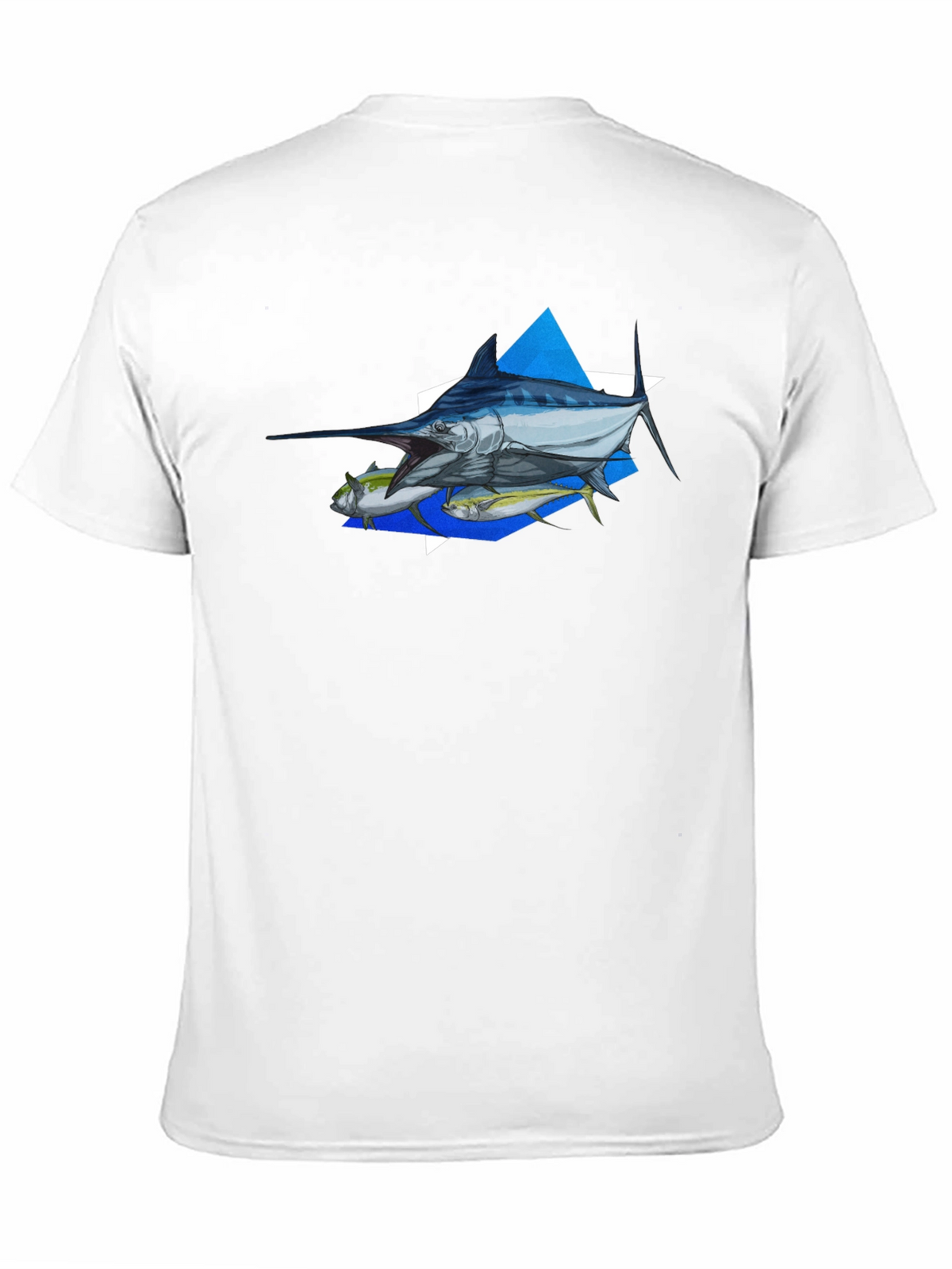 Marlin Fishing Graphic Tee - Black Cotton T-Shirt