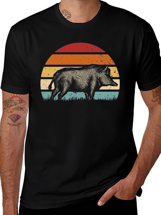 Vintage Boar Sunset Graphic Tee