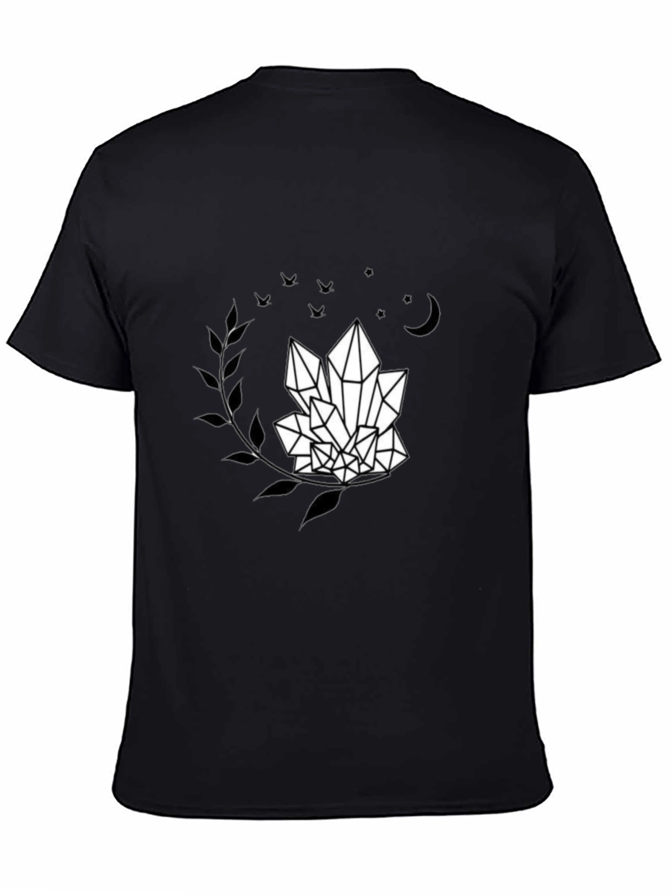 Crystal Graphic Tee - Black T-Shirt with Mystic Design