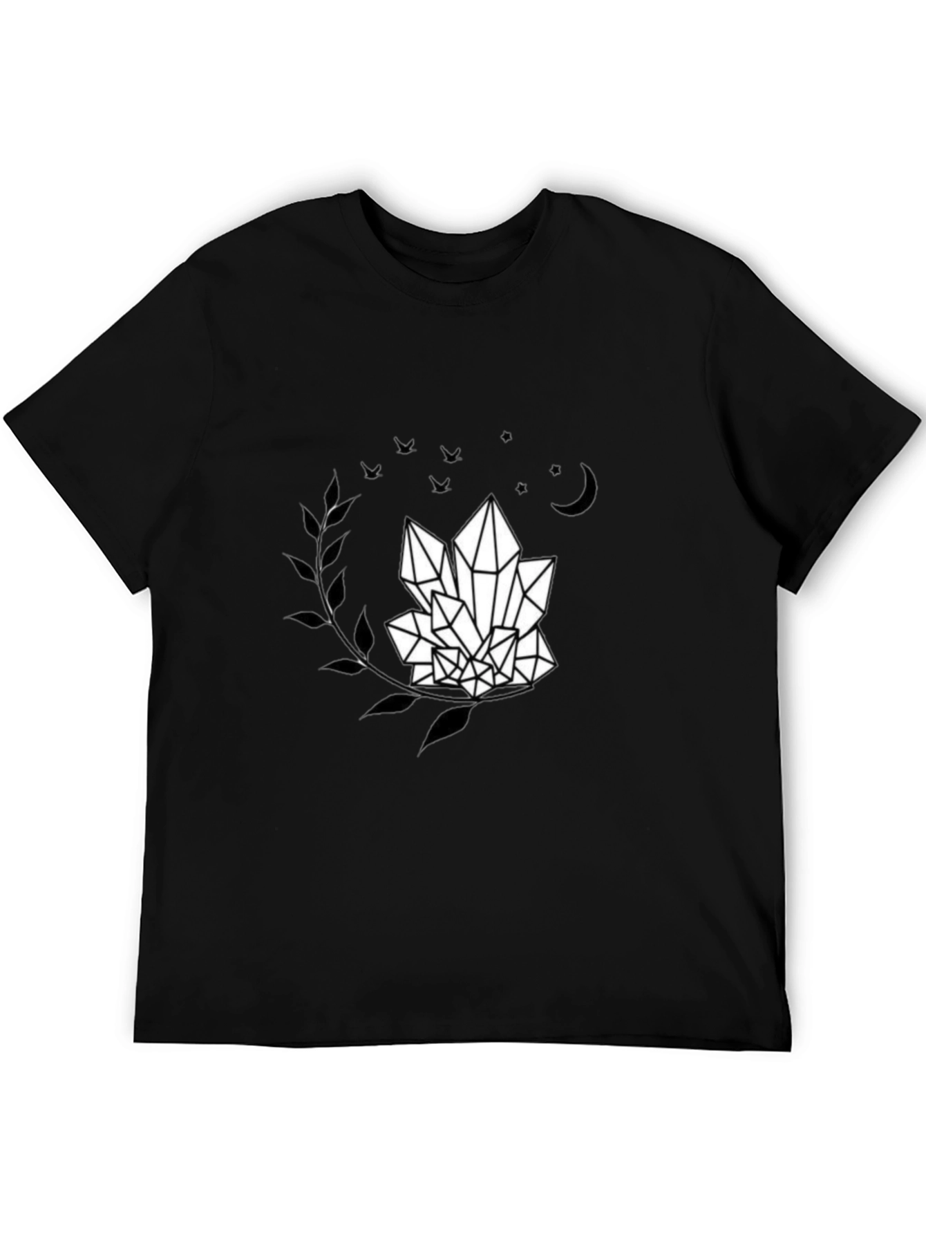 Crystal Graphic Tee - Black T-Shirt with Mystic Design