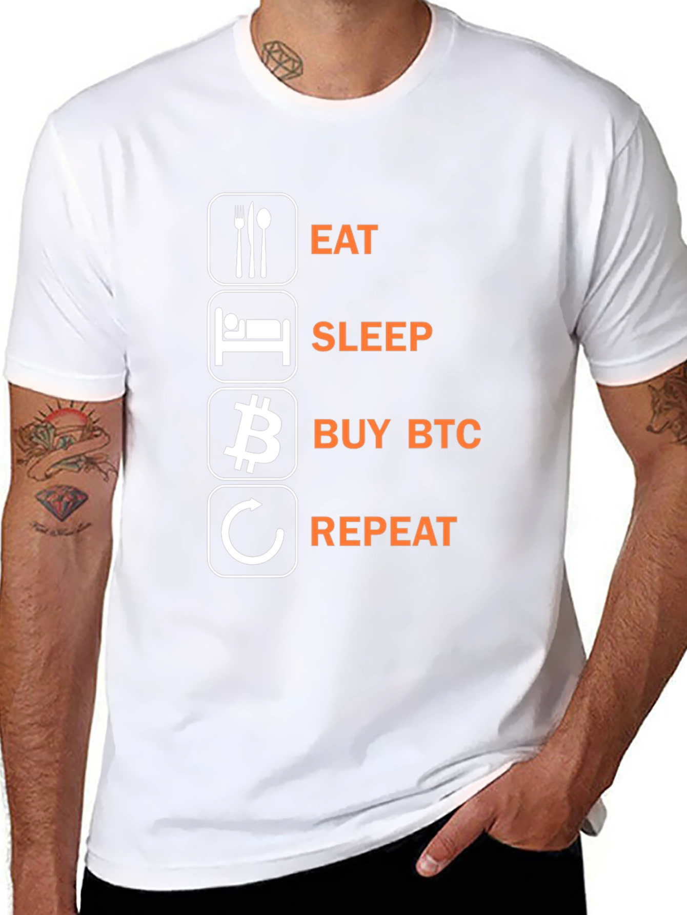 Eat Sleep Buy BTC Repeat Black T-Shirt