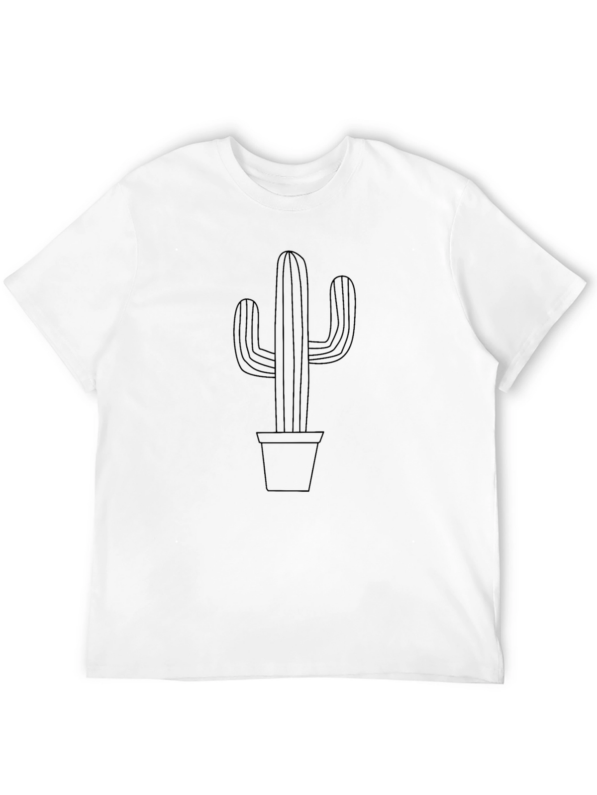 Mens Black Cactus Graphic Tee - Modern Casual Style