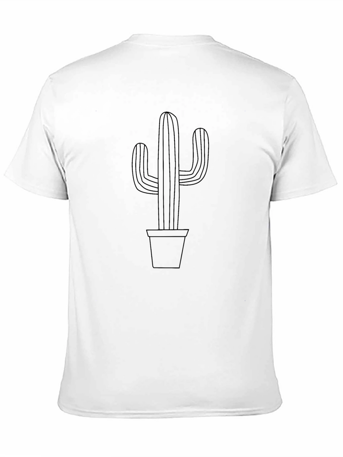Mens Black Cactus Graphic Tee - Modern Casual Style