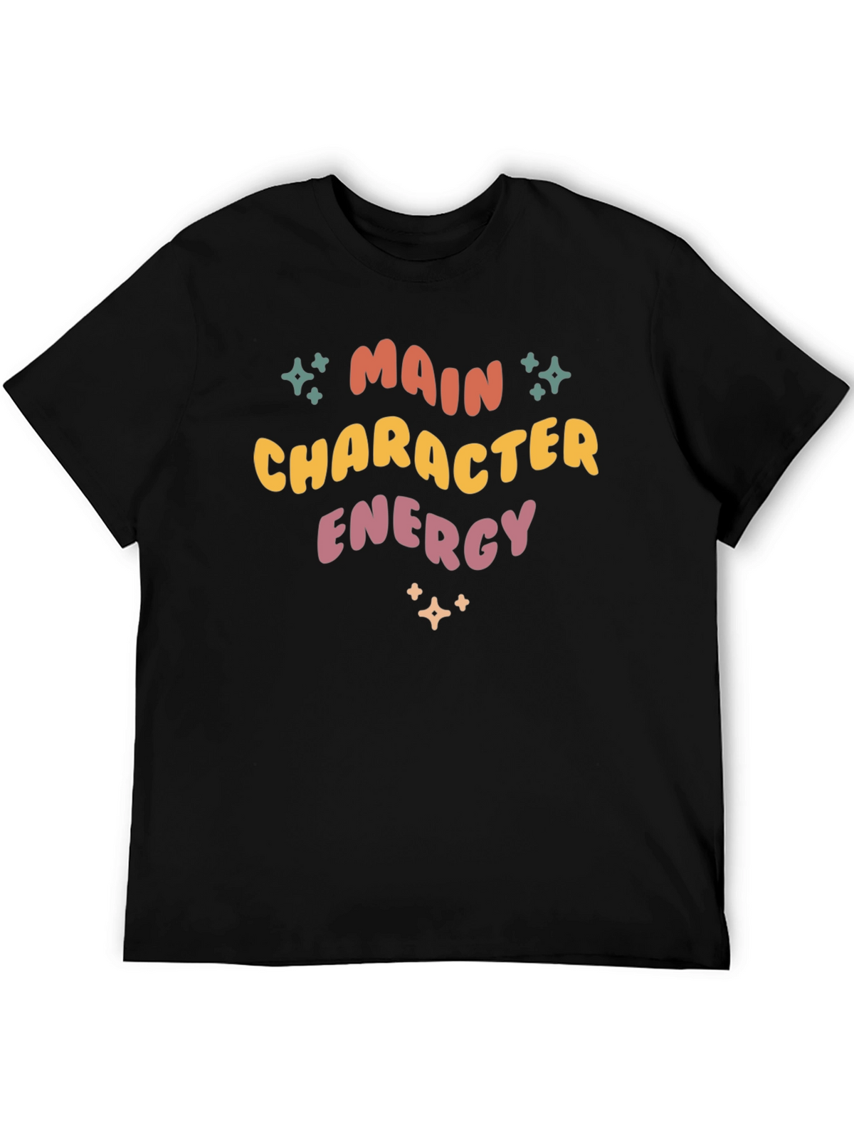 Main Character Energy T-Shirt - Retro Style Black Tee