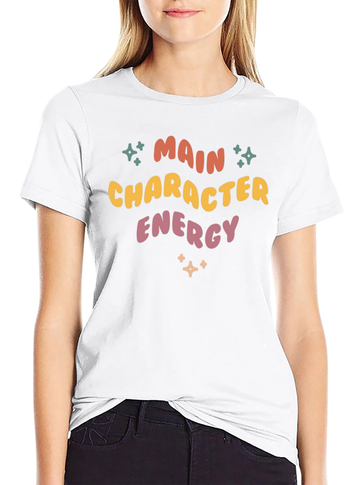 Main Character Energy T-Shirt - Retro Style Black Tee