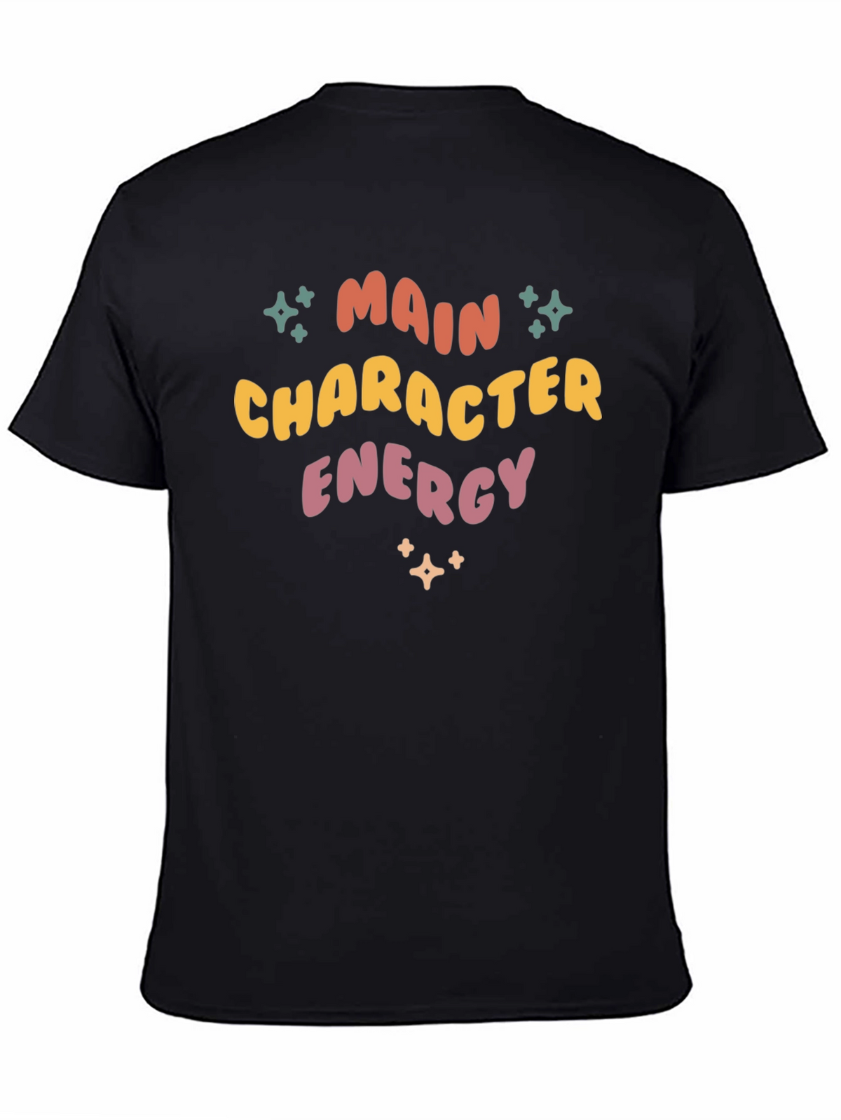 Main Character Energy T-Shirt - Retro Style Black Tee