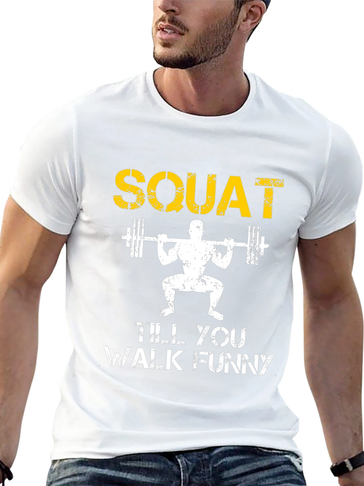 Squat Till You Walk Funny Black T-Shirt