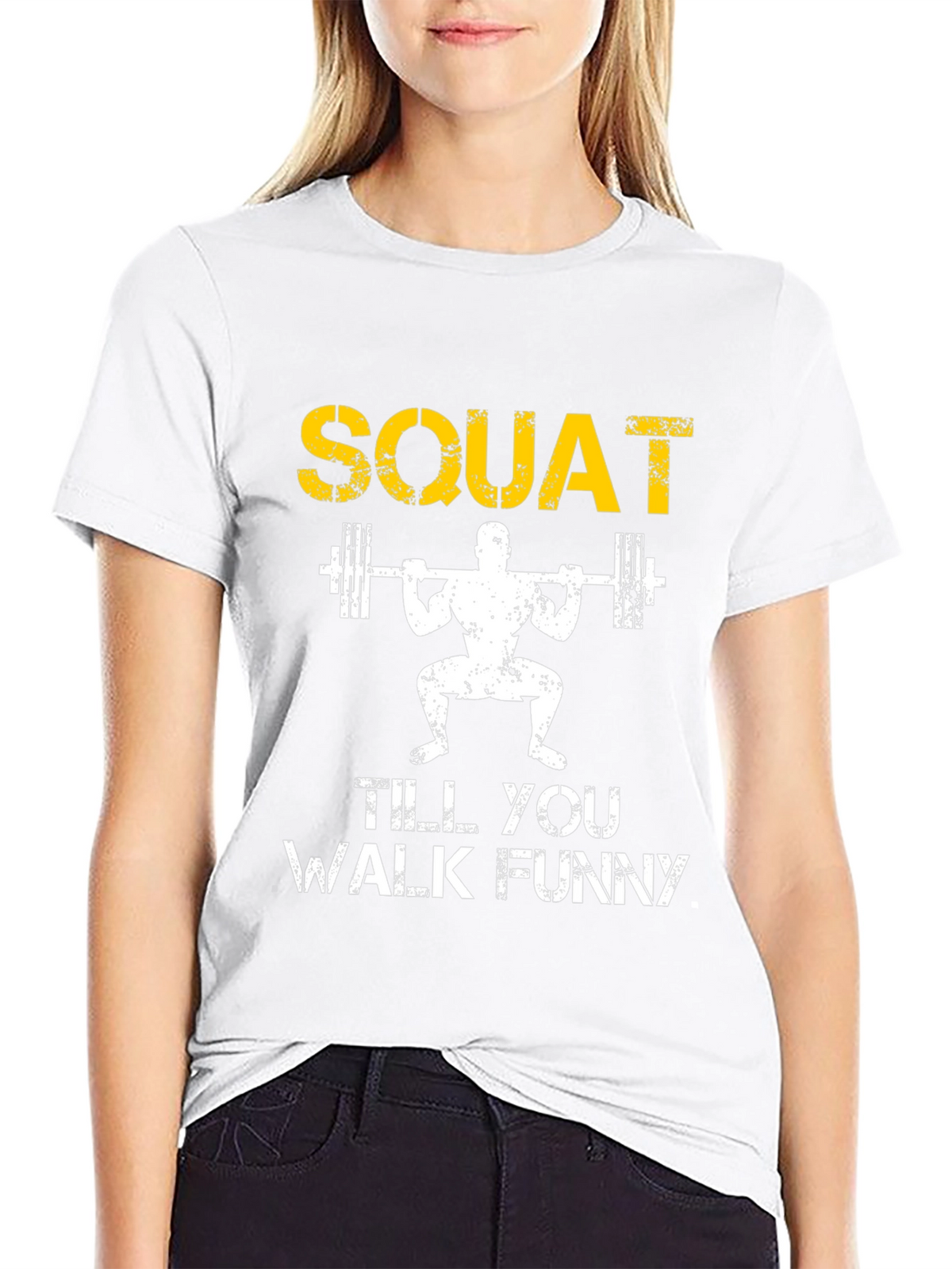 Squat Till You Walk Funny Black T-Shirt