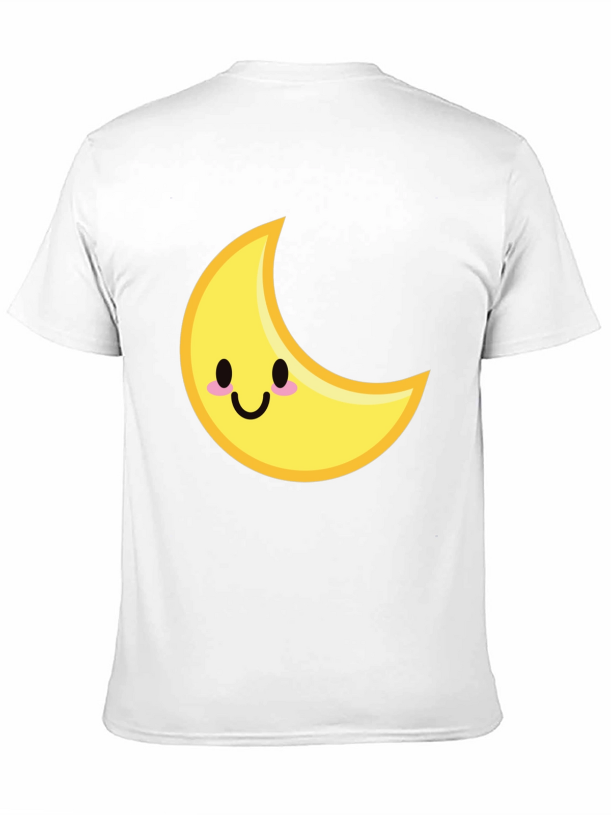 Cute Crescent Moon Graphic Tee - Black Cotton T-Shirt