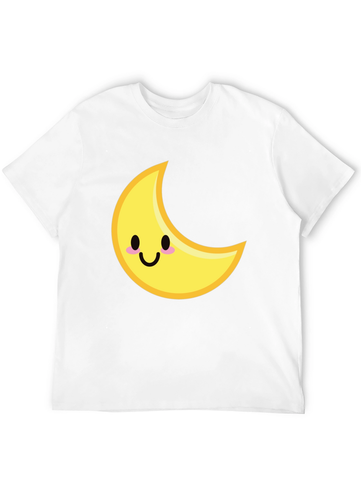 Cute Crescent Moon Graphic Tee - Black Cotton T-Shirt