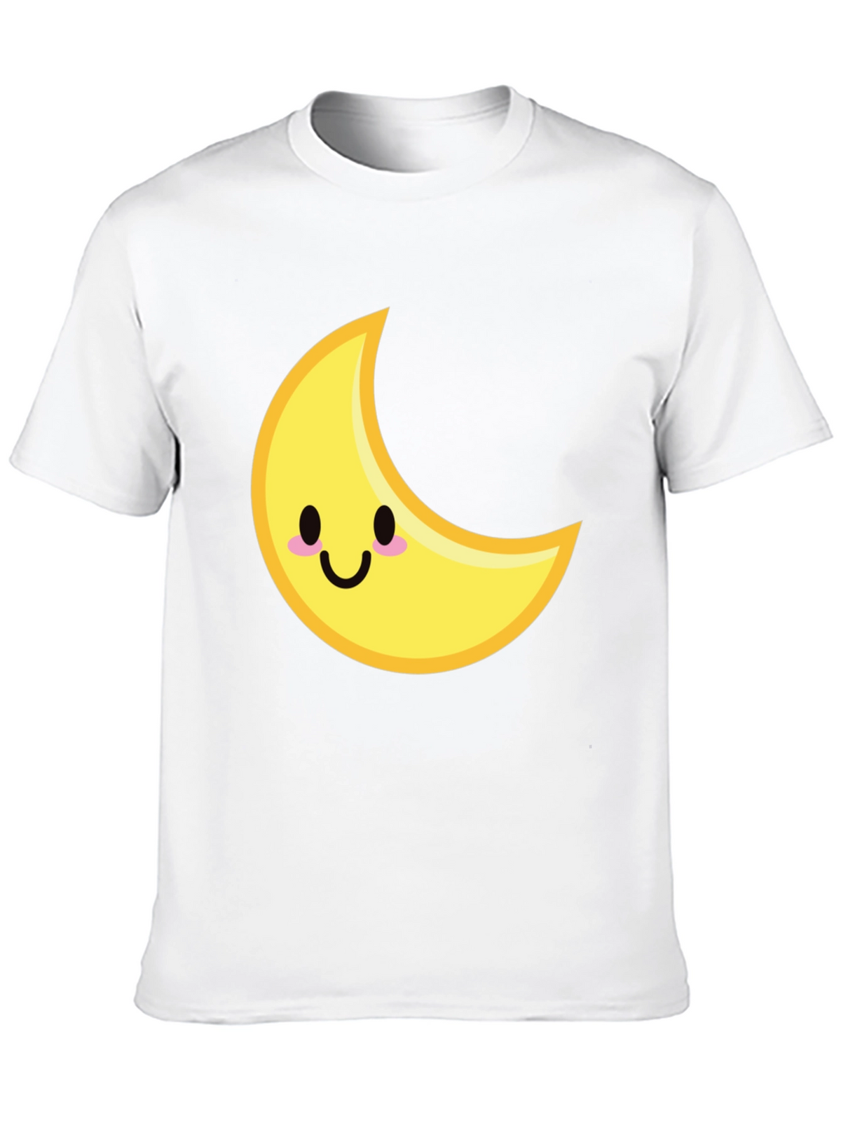 Cute Crescent Moon Graphic Tee - Black Cotton T-Shirt