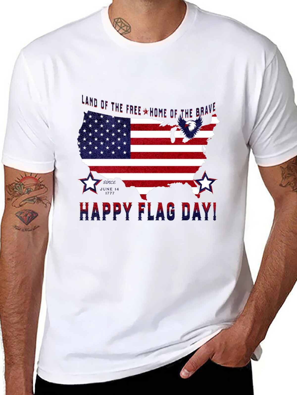 Patriotic USA Flag Happy Flag Day T-Shirt