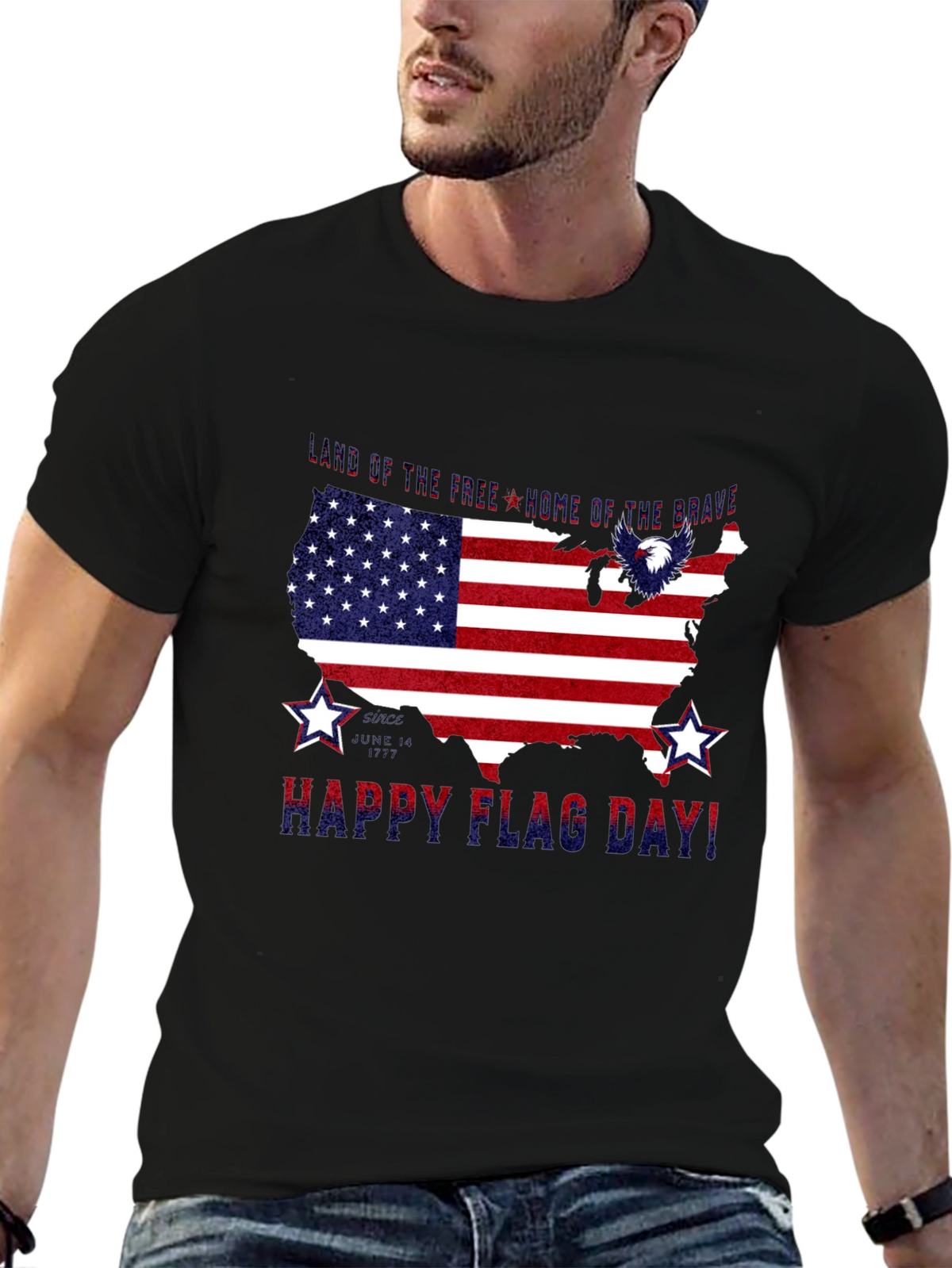 Patriotic USA Flag Happy Flag Day T-Shirt
