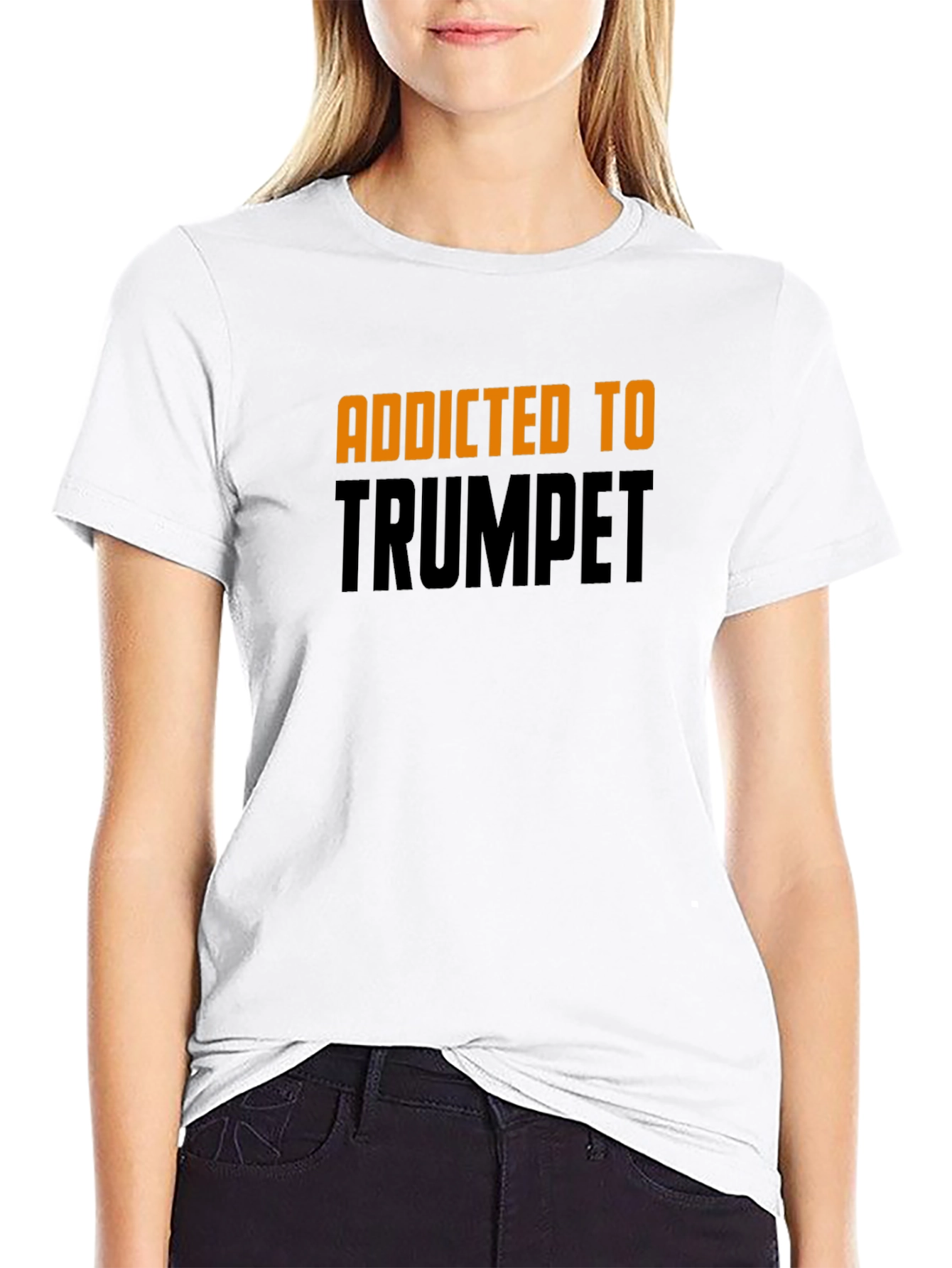 Addicted to Trumpet - Black Cotton T-Shirt