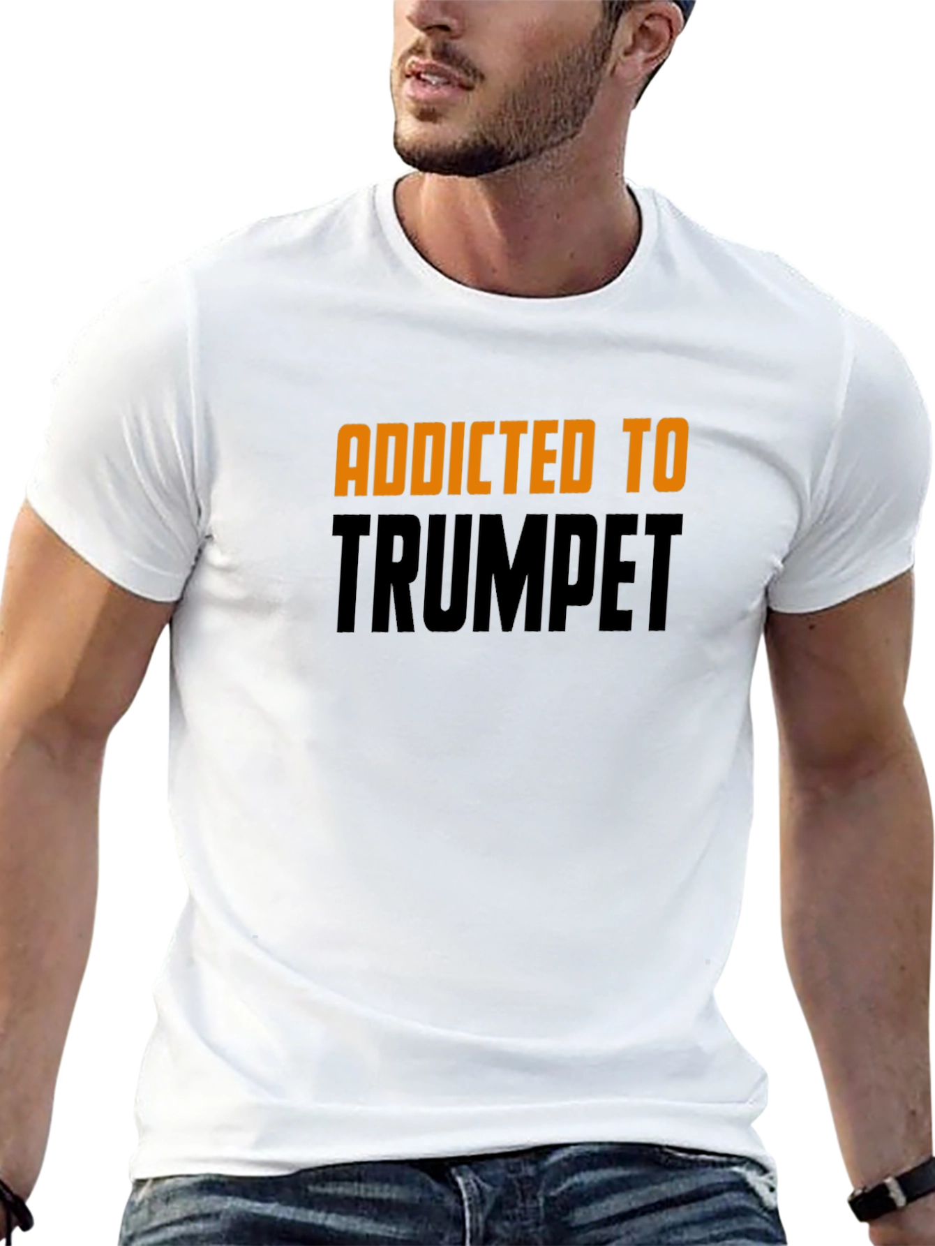 Addicted to Trumpet - Black Cotton T-Shirt
