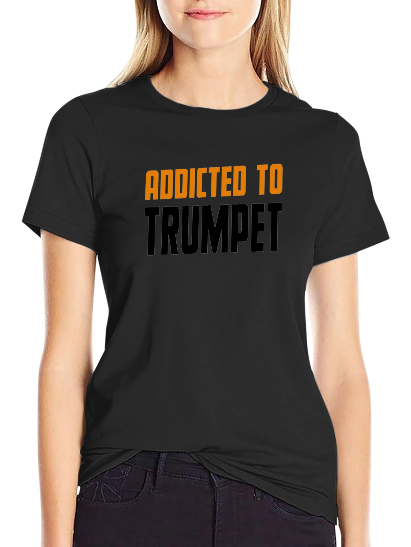 Addicted to Trumpet - Black Cotton T-Shirt