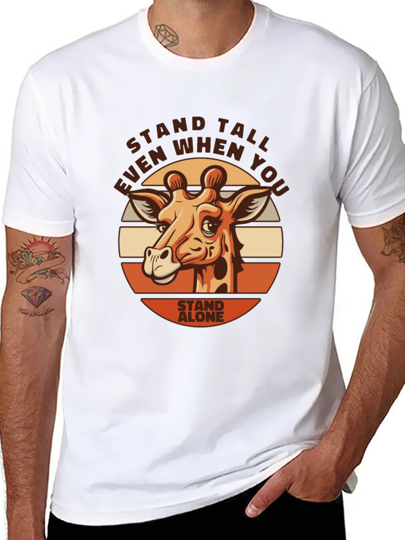 Stand Tall Giraffe Graphic Tee - Motivational