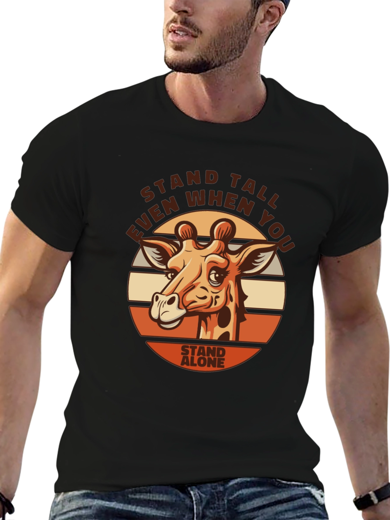 Stand Tall Giraffe Graphic Tee - Motivational