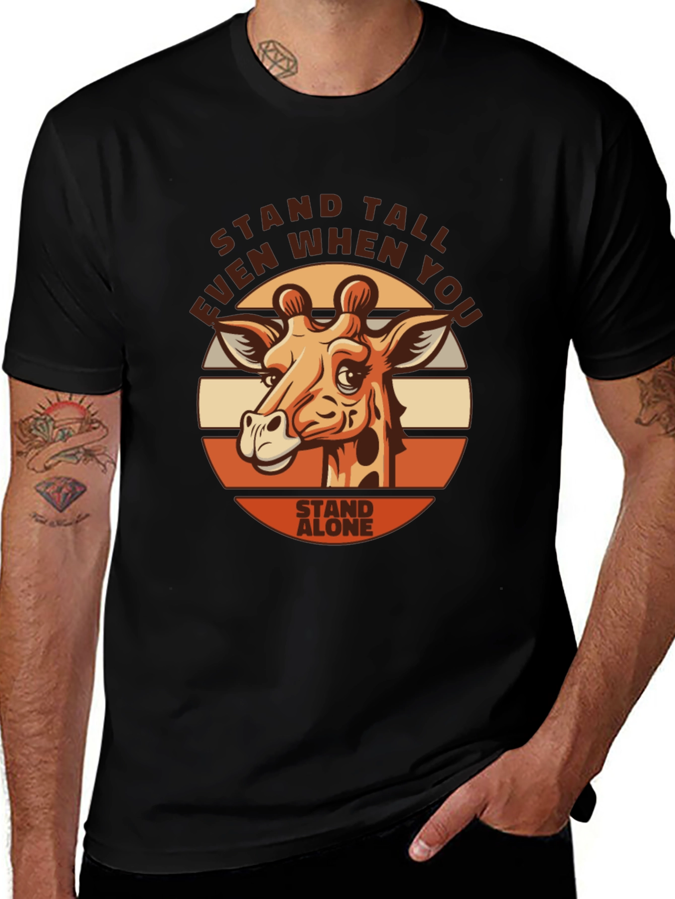 Stand Tall Giraffe Graphic Tee - Motivational