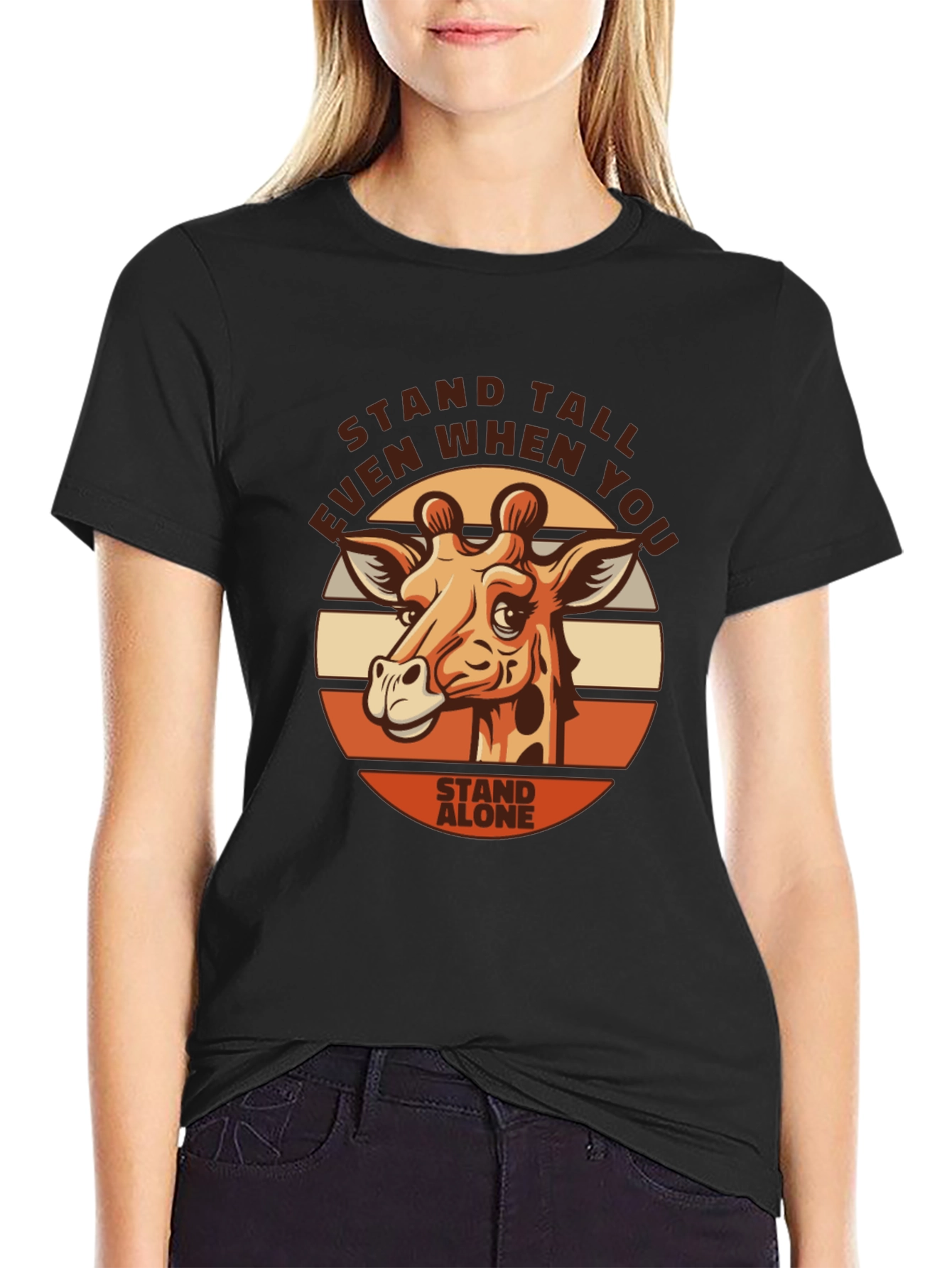 Stand Tall Giraffe Graphic Tee - Motivational