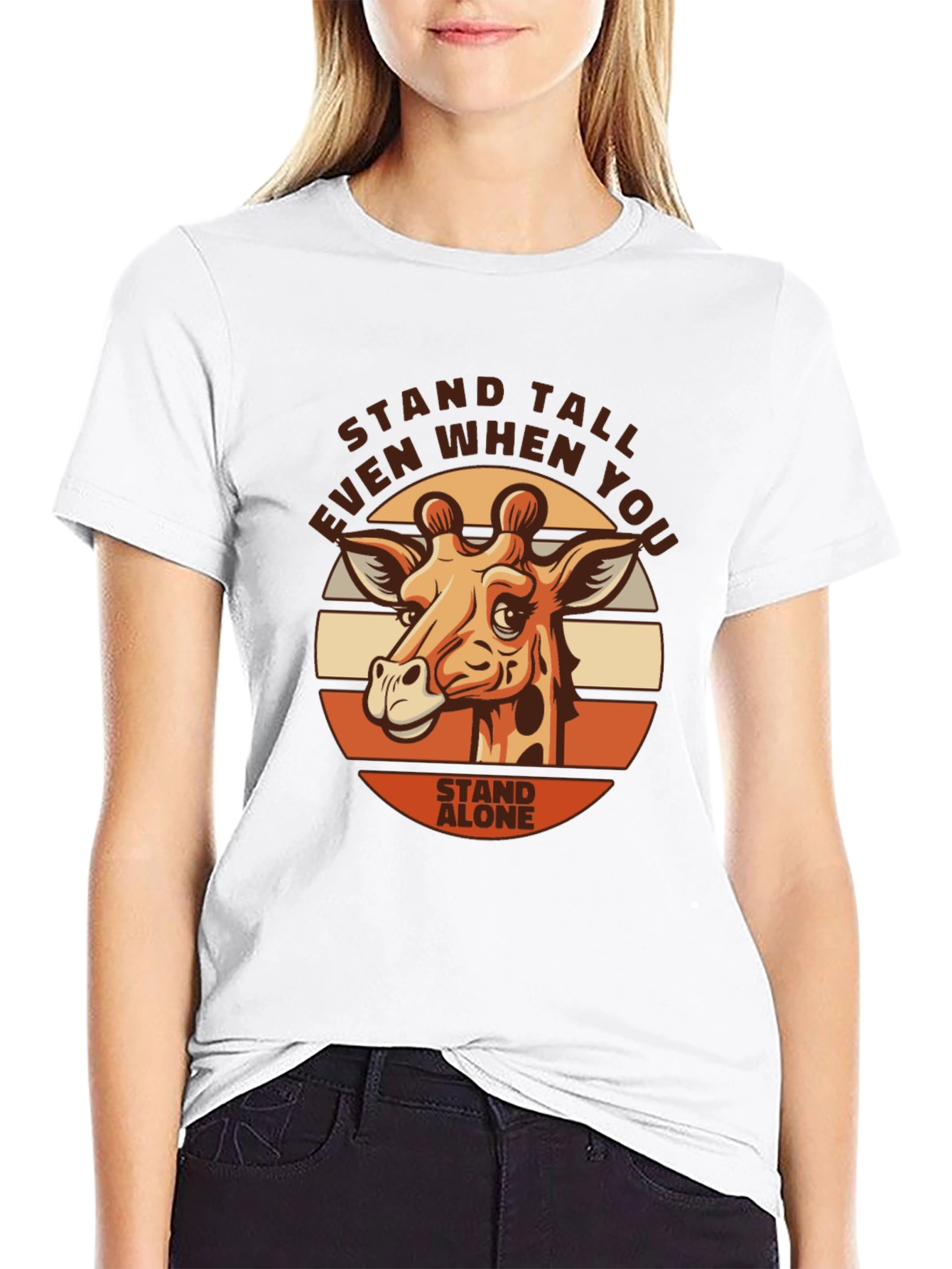 Stand Tall Giraffe Graphic Tee - Motivational