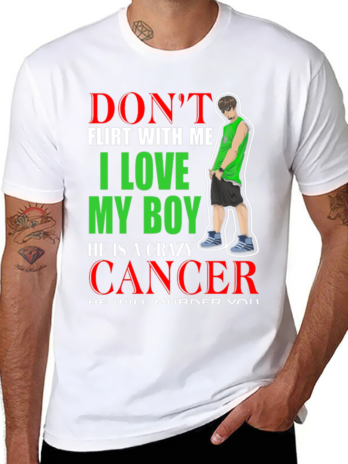 Dont Flirt With Me Crazy Cancer Boy T-Shirt