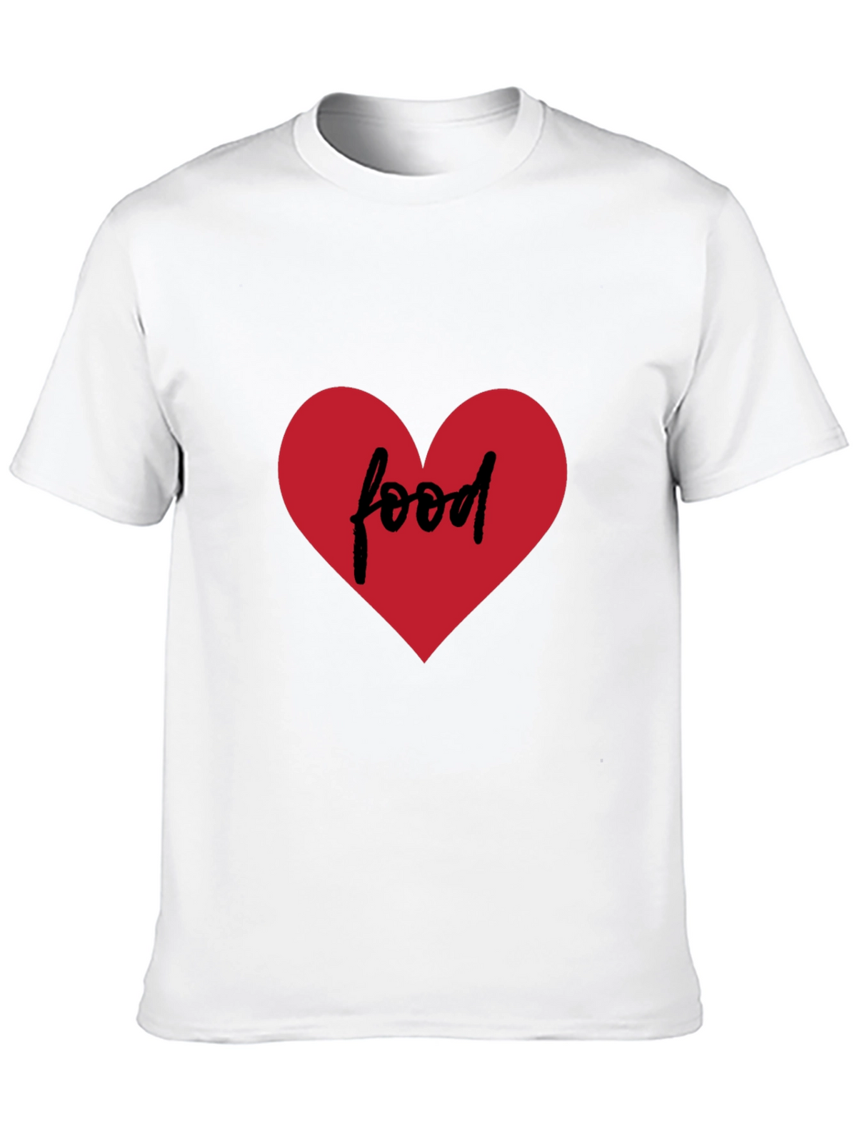 Food Lovers Tee - Heart Graphic Black T-Shirt